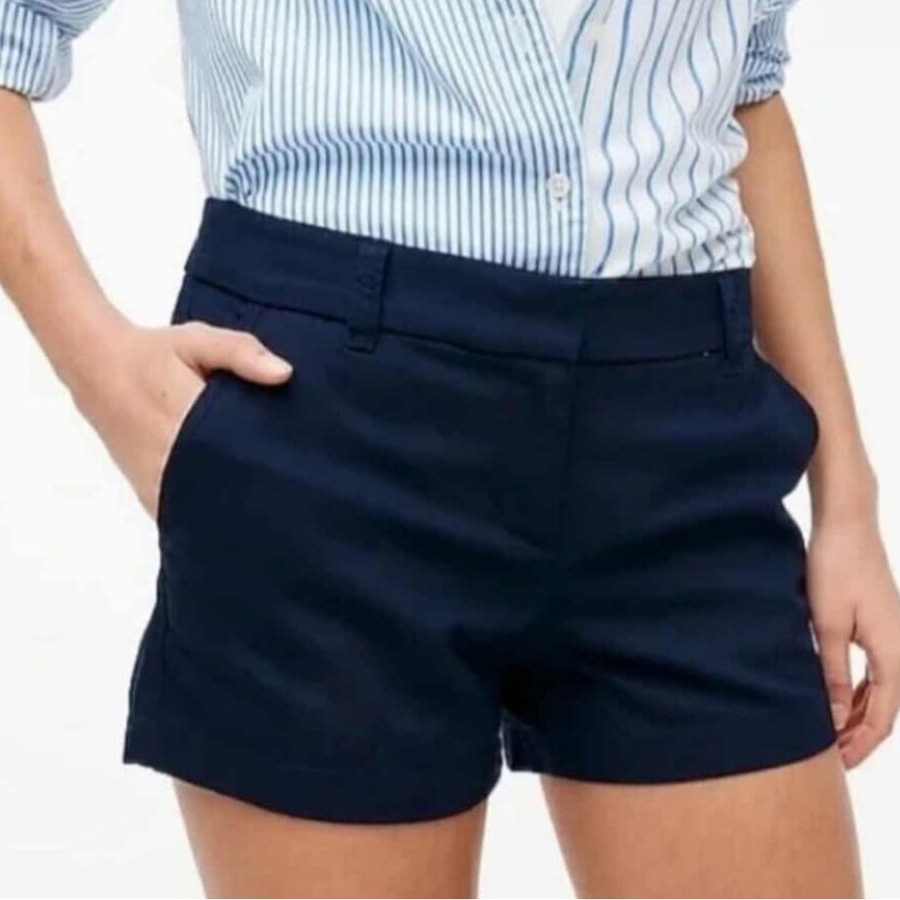 WOMENS J CREW NAVY BLUE CHINO SHORTS size 4. 1466